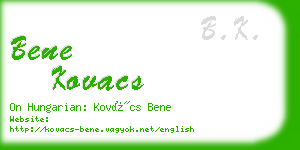 bene kovacs business card